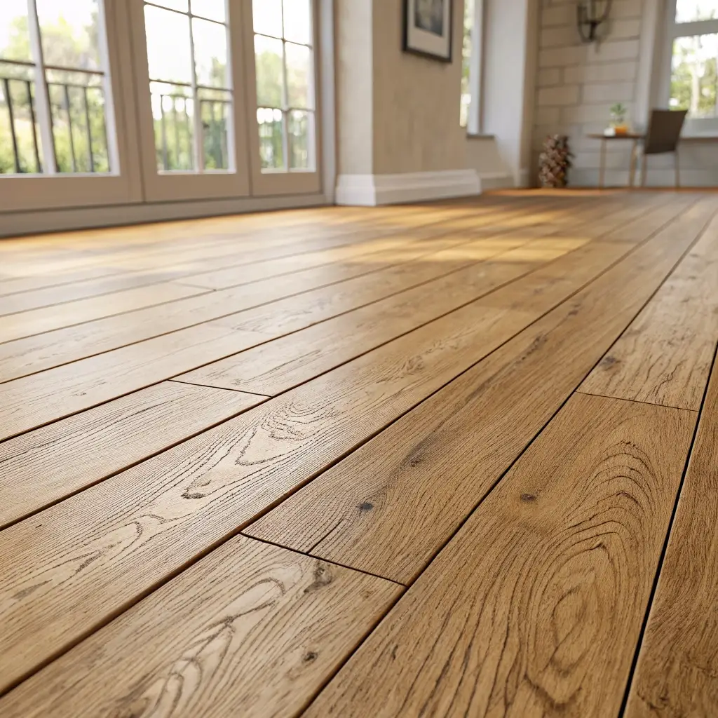 Freshly installed hardwood flooring by SAS Flooring